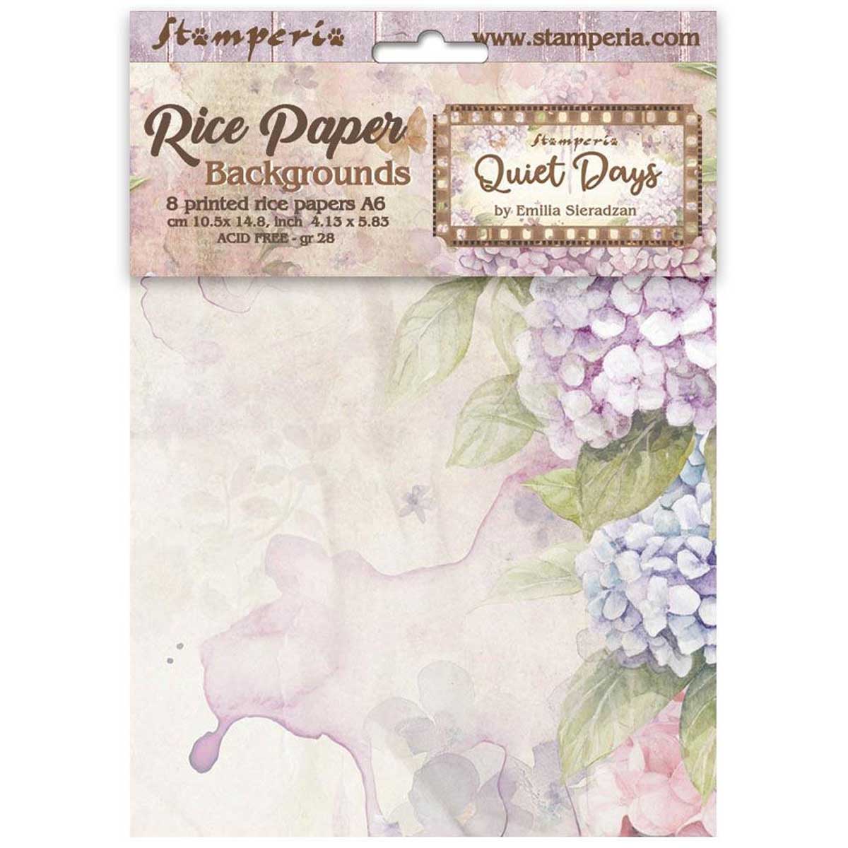 Stamperia Quiet Days Collection - A6 Rice Paper Backgrounds [DFSAK6047]